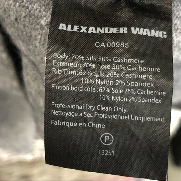 Alexander Wang grey silk cashmere crewneck sweater - Picture 6 of 12